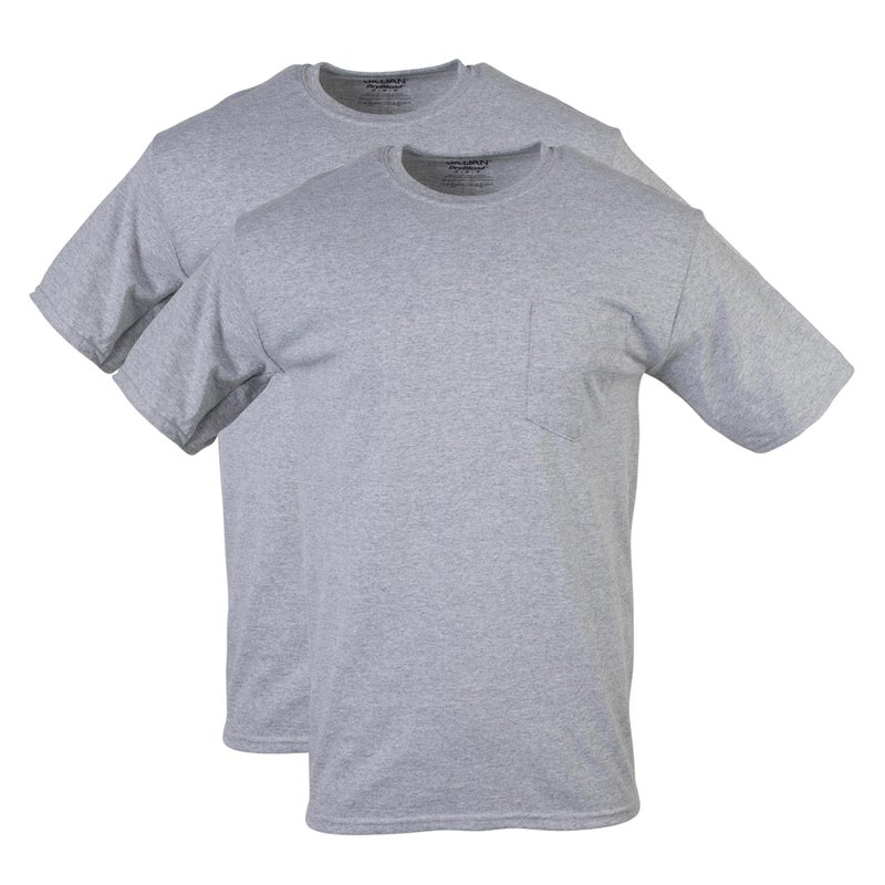 Gildan Men's DryBlend Workwear T-Shirts with Pocket, 2-Pack Shirt, Sport Grey, Medium - Image 1